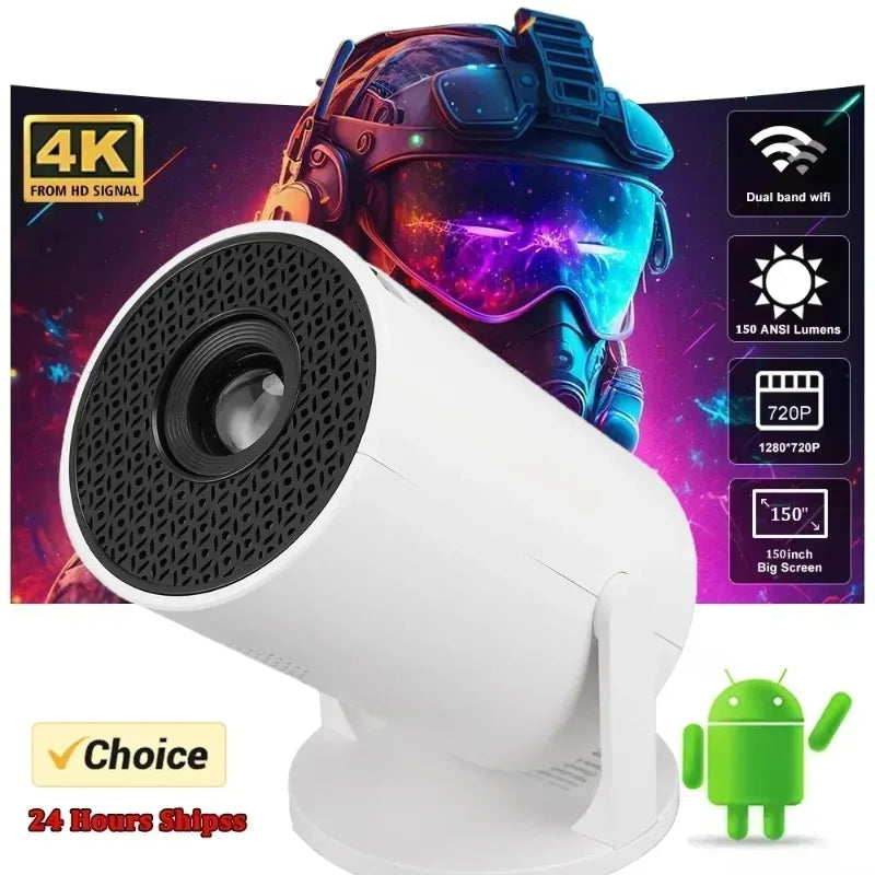 2026 New HY300 Projector with WiFi6 & BT5.0, Portable Beamer 1080P/4K Support Auto Keystone Smart Android Proyector ﻿
